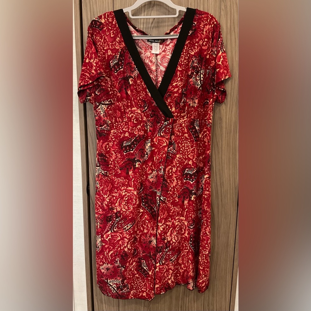 Level Eight Womens V Neck Short Sleeve Dress Size 3 X See Measurements In Photos